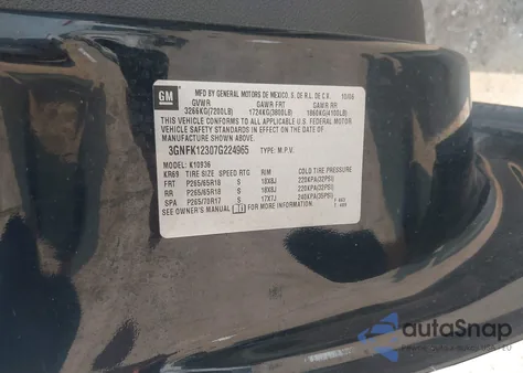 2007 Chevrolet Avalanche K1500 z USA, uszkodzony, nr VIN 3GNFK12307G224965